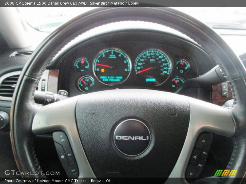 Silver Birch Metallic / Ebony 2008 GMC Sierra 1500 Denali Crew Cab AWD