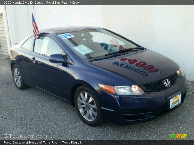 Royal Blue Pearl / Gray 2009 Honda Civic EX Coupe
