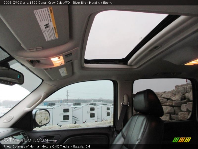 Silver Birch Metallic / Ebony 2008 GMC Sierra 1500 Denali Crew Cab AWD