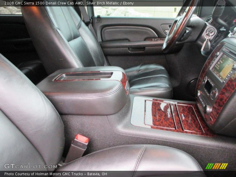 Silver Birch Metallic / Ebony 2008 GMC Sierra 1500 Denali Crew Cab AWD