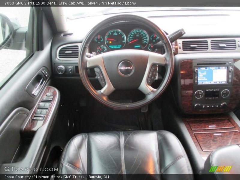 Silver Birch Metallic / Ebony 2008 GMC Sierra 1500 Denali Crew Cab AWD