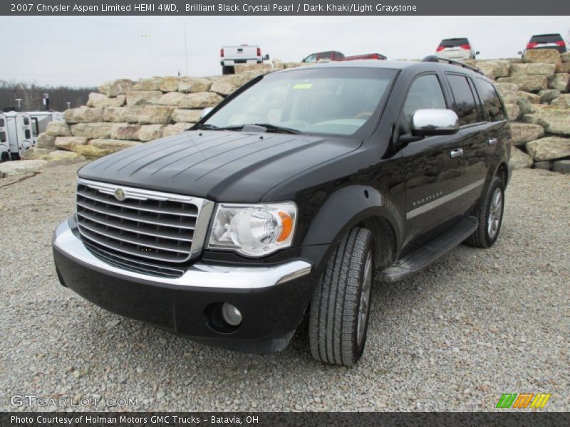 Brilliant Black Crystal Pearl / Dark Khaki/Light Graystone 2007 Chrysler Aspen Limited HEMI 4WD