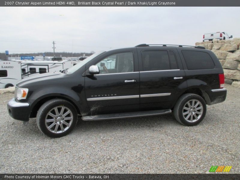 Brilliant Black Crystal Pearl / Dark Khaki/Light Graystone 2007 Chrysler Aspen Limited HEMI 4WD