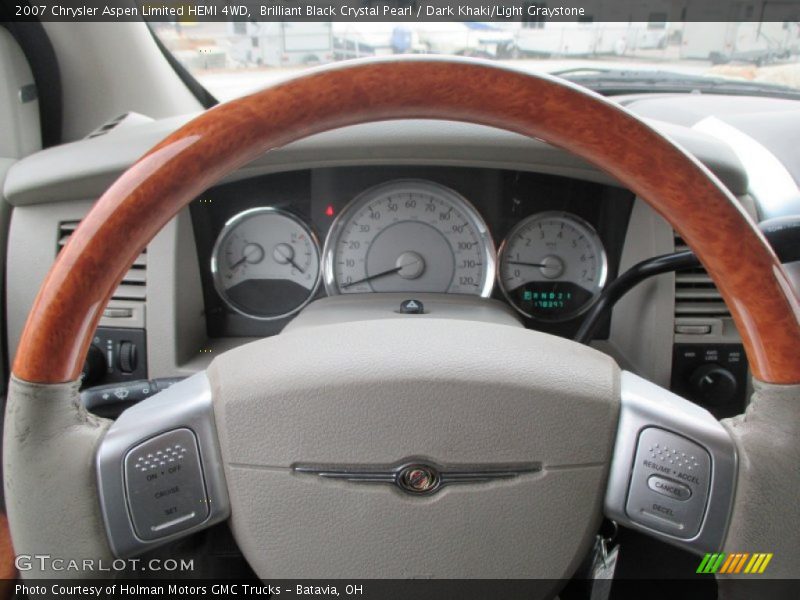 Brilliant Black Crystal Pearl / Dark Khaki/Light Graystone 2007 Chrysler Aspen Limited HEMI 4WD