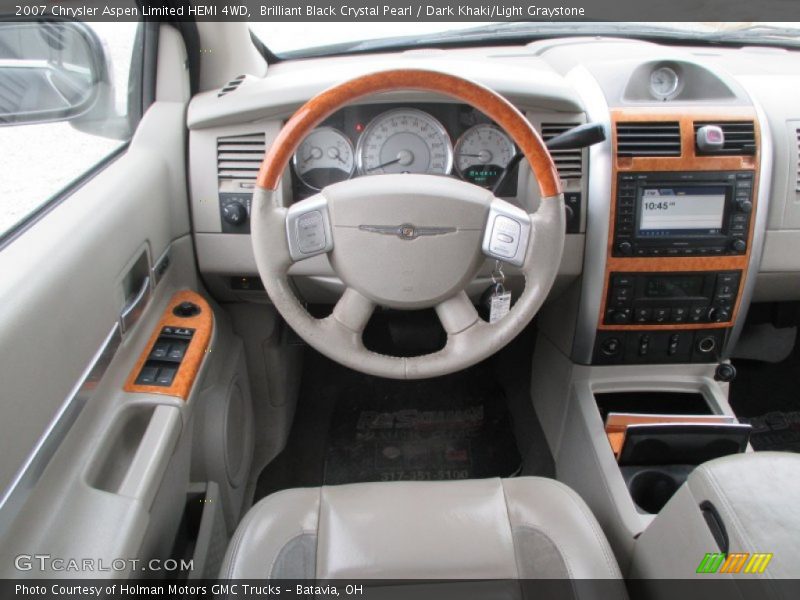 Brilliant Black Crystal Pearl / Dark Khaki/Light Graystone 2007 Chrysler Aspen Limited HEMI 4WD