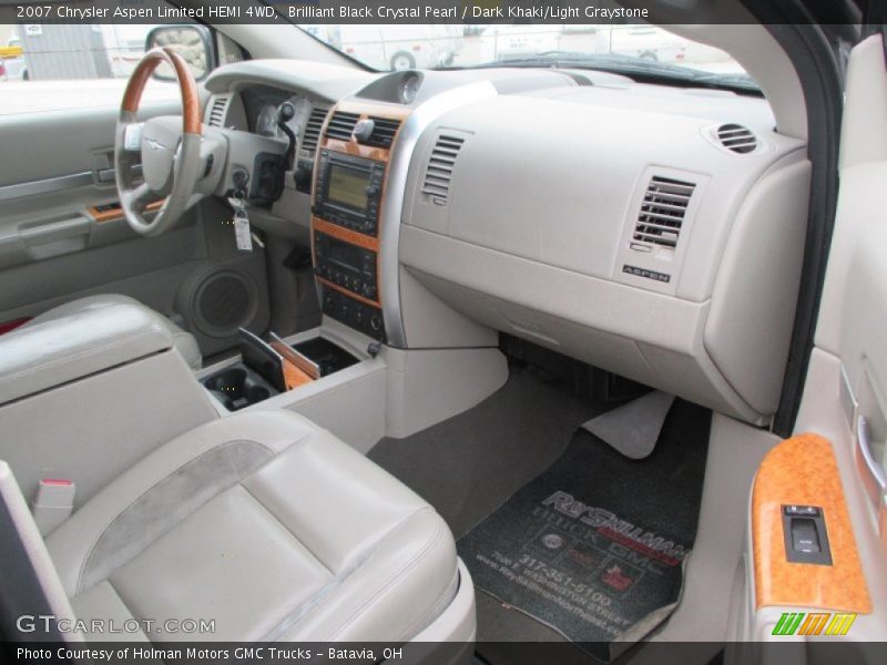 Brilliant Black Crystal Pearl / Dark Khaki/Light Graystone 2007 Chrysler Aspen Limited HEMI 4WD