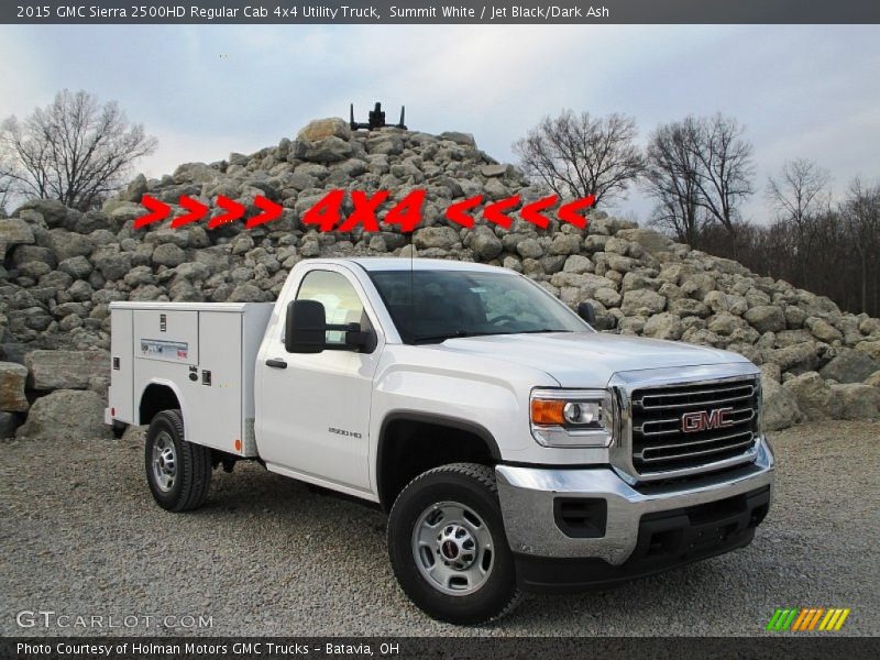 Summit White / Jet Black/Dark Ash 2015 GMC Sierra 2500HD Regular Cab 4x4 Utility Truck