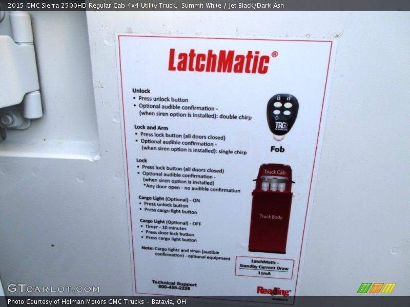 Summit White / Jet Black/Dark Ash 2015 GMC Sierra 2500HD Regular Cab 4x4 Utility Truck