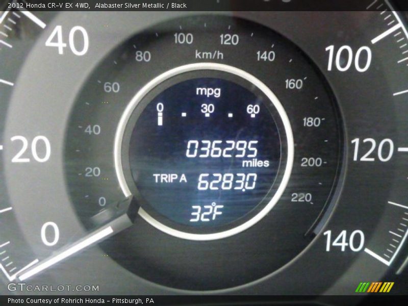 Alabaster Silver Metallic / Black 2012 Honda CR-V EX 4WD