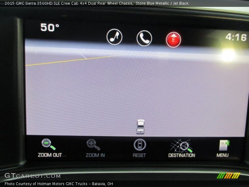 Stone Blue Metallic / Jet Black 2015 GMC Sierra 3500HD SLE Crew Cab 4x4 Dual Rear Wheel Chassis