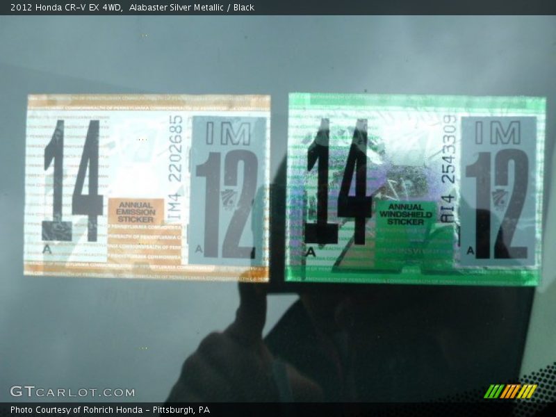 Alabaster Silver Metallic / Black 2012 Honda CR-V EX 4WD