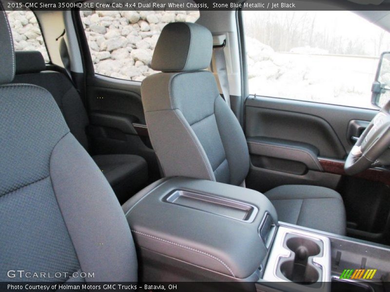 Stone Blue Metallic / Jet Black 2015 GMC Sierra 3500HD SLE Crew Cab 4x4 Dual Rear Wheel Chassis