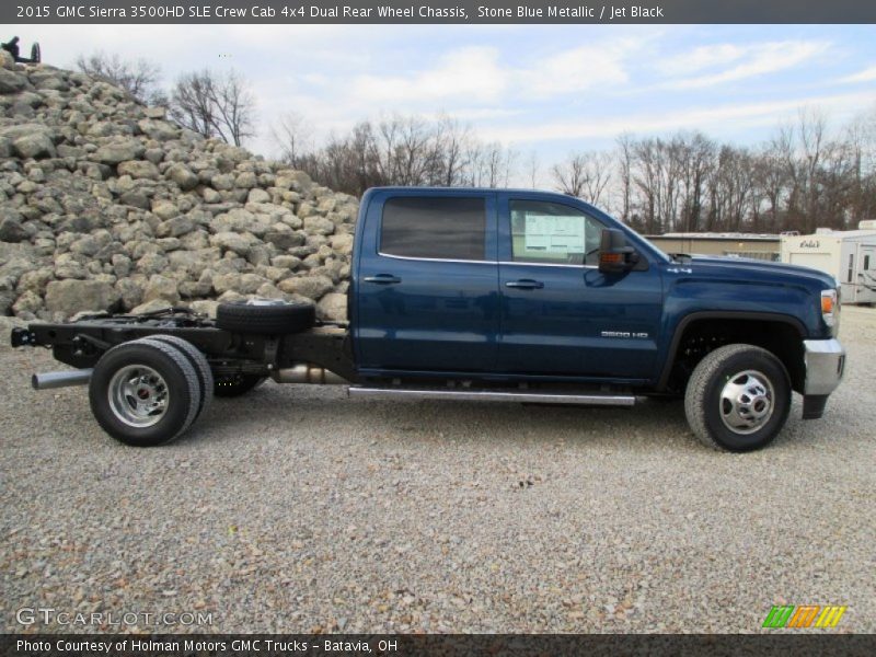  2015 Sierra 3500HD SLE Crew Cab 4x4 Dual Rear Wheel Chassis Stone Blue Metallic