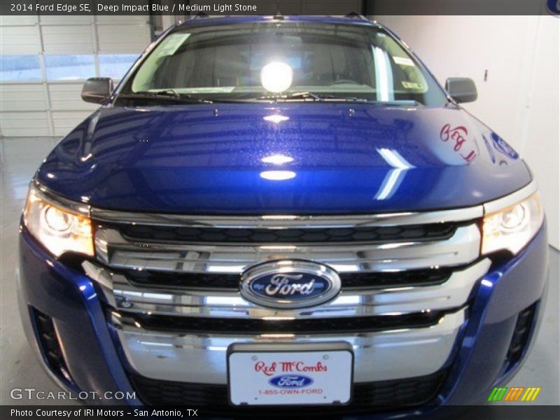 Deep Impact Blue / Medium Light Stone 2014 Ford Edge SE