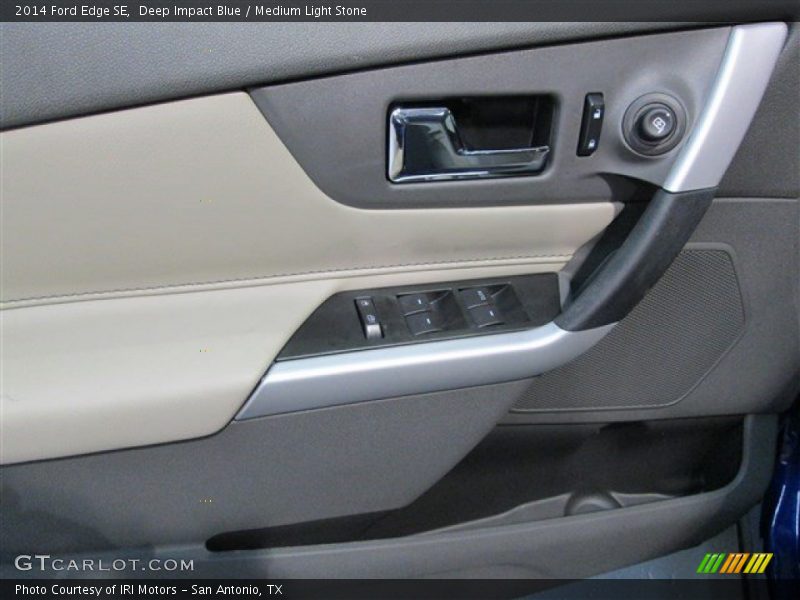 Deep Impact Blue / Medium Light Stone 2014 Ford Edge SE