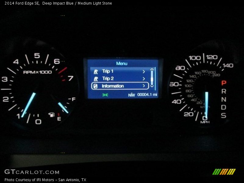 Deep Impact Blue / Medium Light Stone 2014 Ford Edge SE