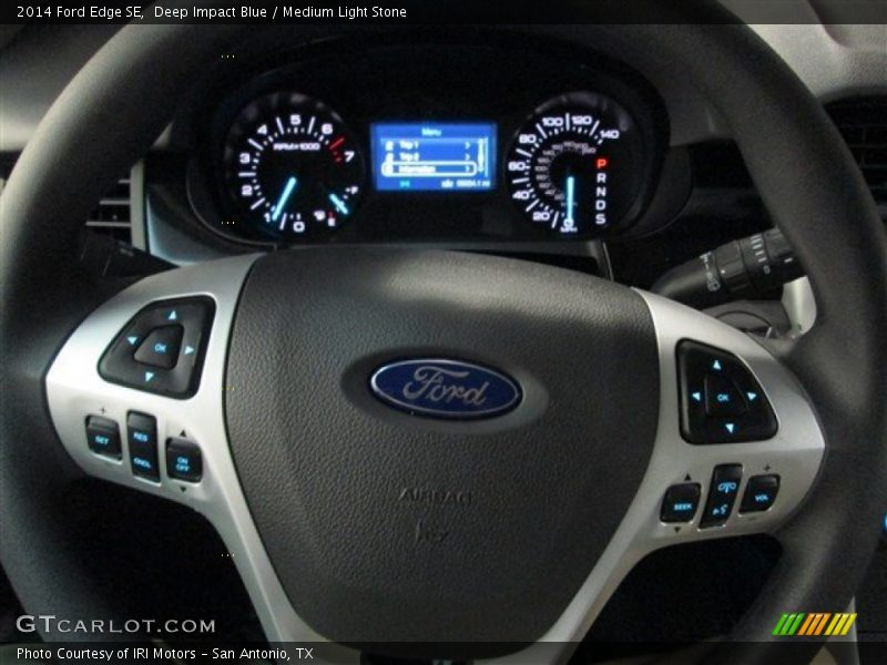 Deep Impact Blue / Medium Light Stone 2014 Ford Edge SE
