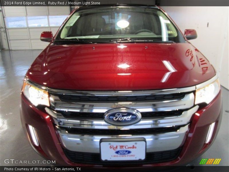 Ruby Red / Medium Light Stone 2014 Ford Edge Limited