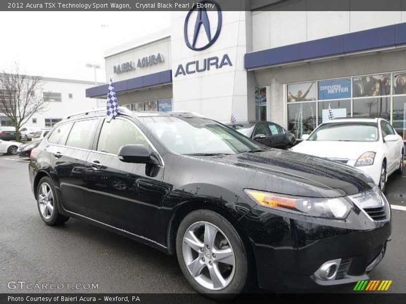 Crystal Black Pearl / Ebony 2012 Acura TSX Technology Sport Wagon