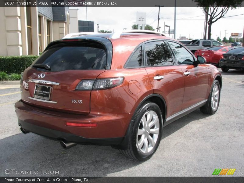 Autumn Copper Metallic / Brick/Black 2007 Infiniti FX 35 AWD