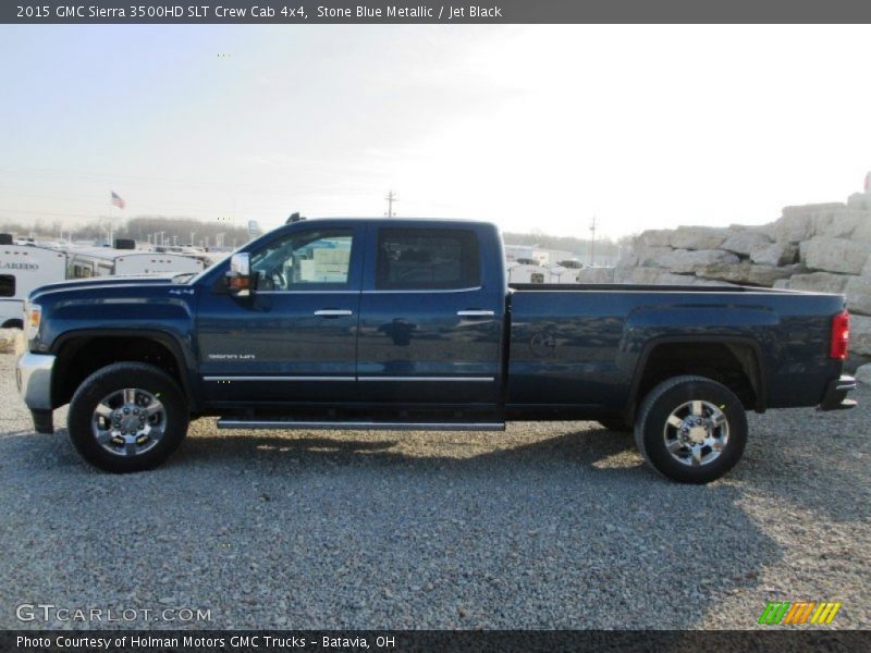 Stone Blue Metallic / Jet Black 2015 GMC Sierra 3500HD SLT Crew Cab 4x4