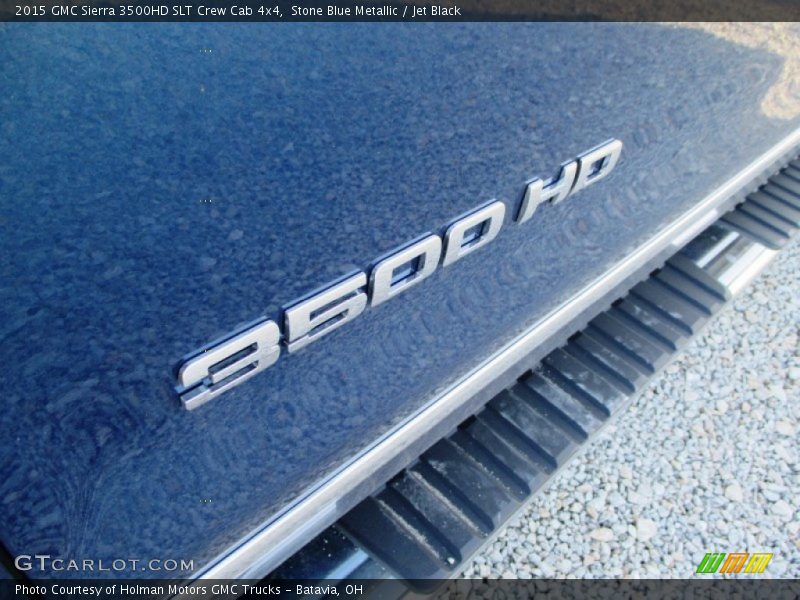 Stone Blue Metallic / Jet Black 2015 GMC Sierra 3500HD SLT Crew Cab 4x4