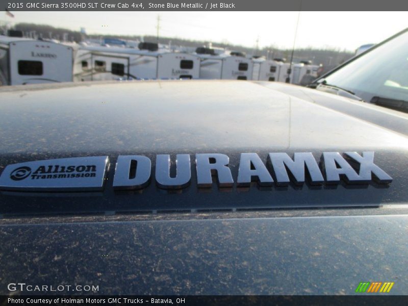 Stone Blue Metallic / Jet Black 2015 GMC Sierra 3500HD SLT Crew Cab 4x4