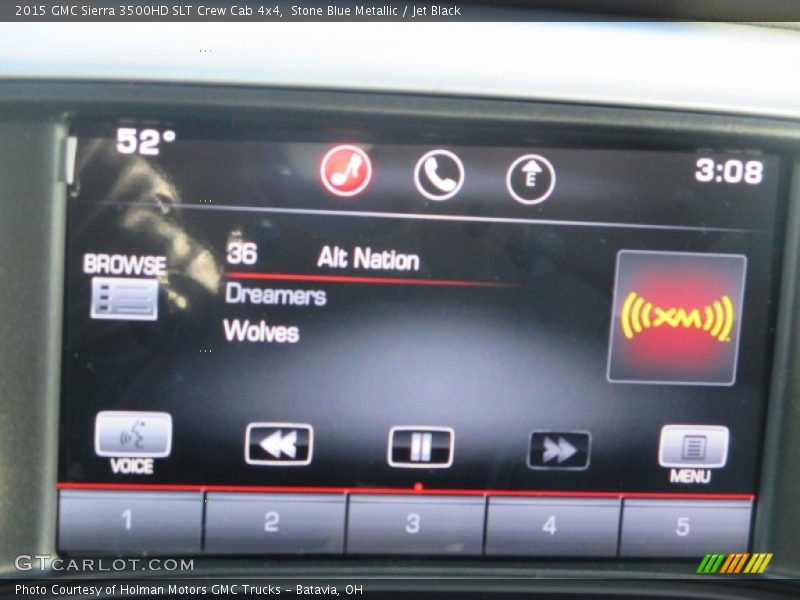 Stone Blue Metallic / Jet Black 2015 GMC Sierra 3500HD SLT Crew Cab 4x4