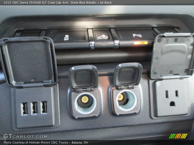 Stone Blue Metallic / Jet Black 2015 GMC Sierra 3500HD SLT Crew Cab 4x4