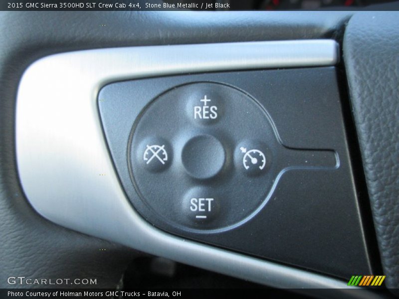 Stone Blue Metallic / Jet Black 2015 GMC Sierra 3500HD SLT Crew Cab 4x4
