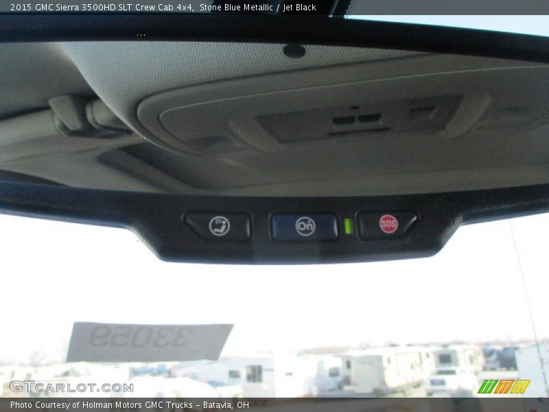 Stone Blue Metallic / Jet Black 2015 GMC Sierra 3500HD SLT Crew Cab 4x4