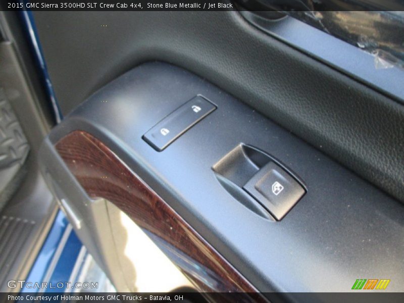 Stone Blue Metallic / Jet Black 2015 GMC Sierra 3500HD SLT Crew Cab 4x4