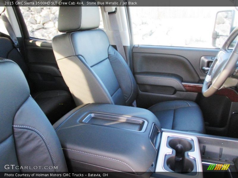 Stone Blue Metallic / Jet Black 2015 GMC Sierra 3500HD SLT Crew Cab 4x4