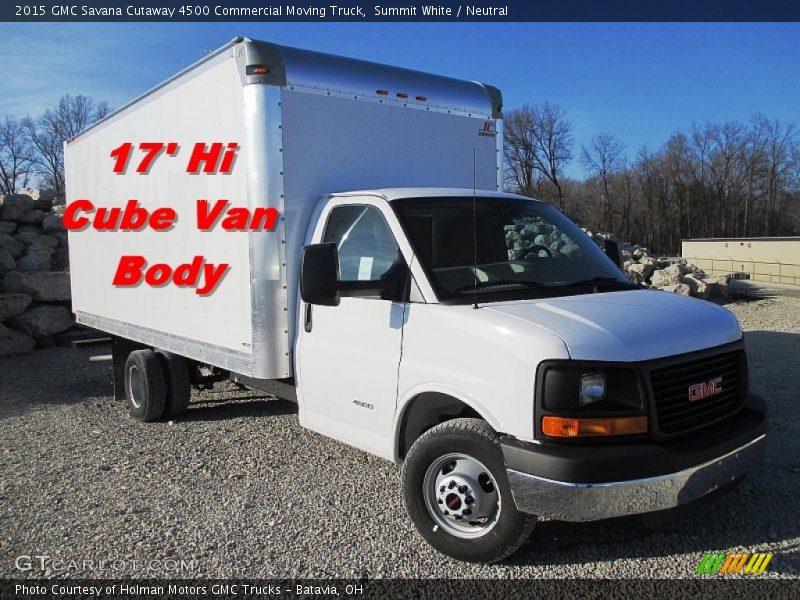 Front 3/4 View of 2015 Savana Cutaway 4500 Commercial Moving Truck