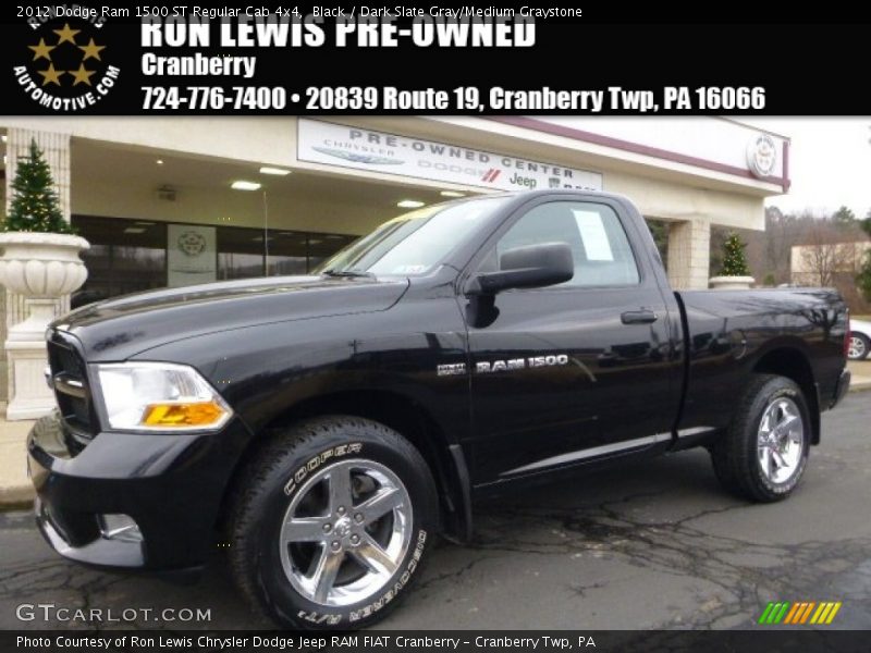 Black / Dark Slate Gray/Medium Graystone 2012 Dodge Ram 1500 ST Regular Cab 4x4