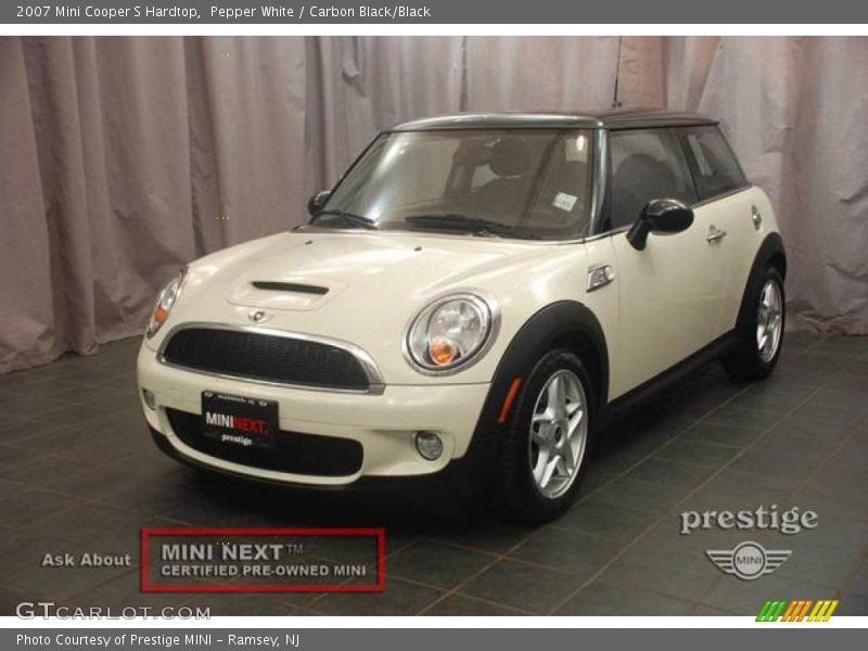 Pepper White / Carbon Black/Black 2007 Mini Cooper S Hardtop