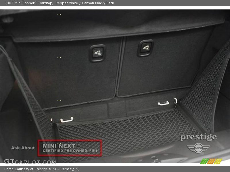 Pepper White / Carbon Black/Black 2007 Mini Cooper S Hardtop