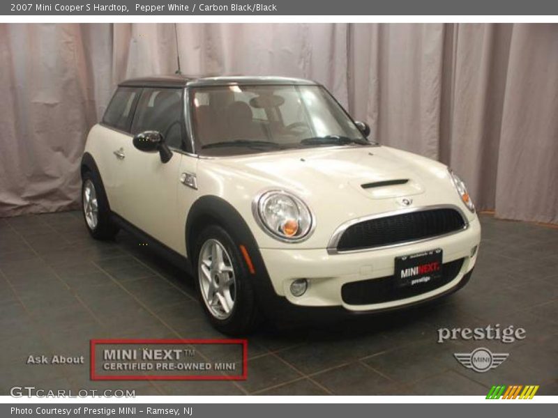 Pepper White / Carbon Black/Black 2007 Mini Cooper S Hardtop