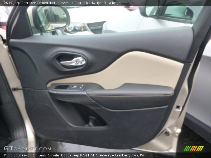 Cashmere Pearl / Black/Light Frost Beige 2015 Jeep Cherokee Limited 4x4