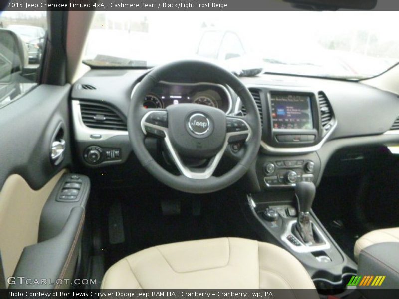Cashmere Pearl / Black/Light Frost Beige 2015 Jeep Cherokee Limited 4x4