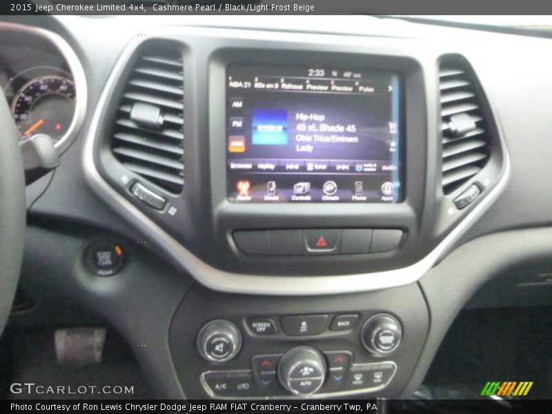 Cashmere Pearl / Black/Light Frost Beige 2015 Jeep Cherokee Limited 4x4