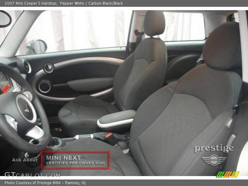Pepper White / Carbon Black/Black 2007 Mini Cooper S Hardtop