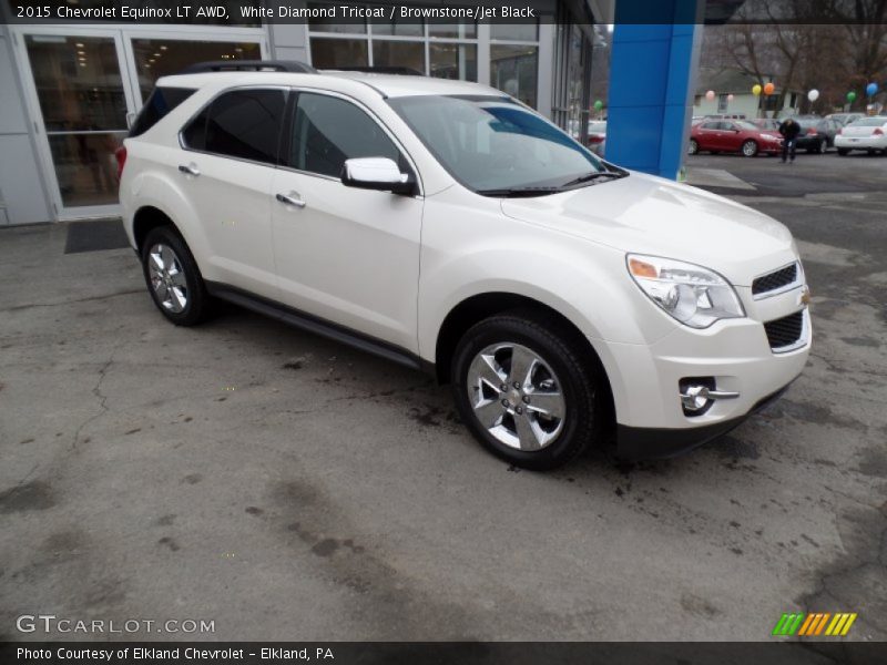 White Diamond Tricoat / Brownstone/Jet Black 2015 Chevrolet Equinox LT AWD
