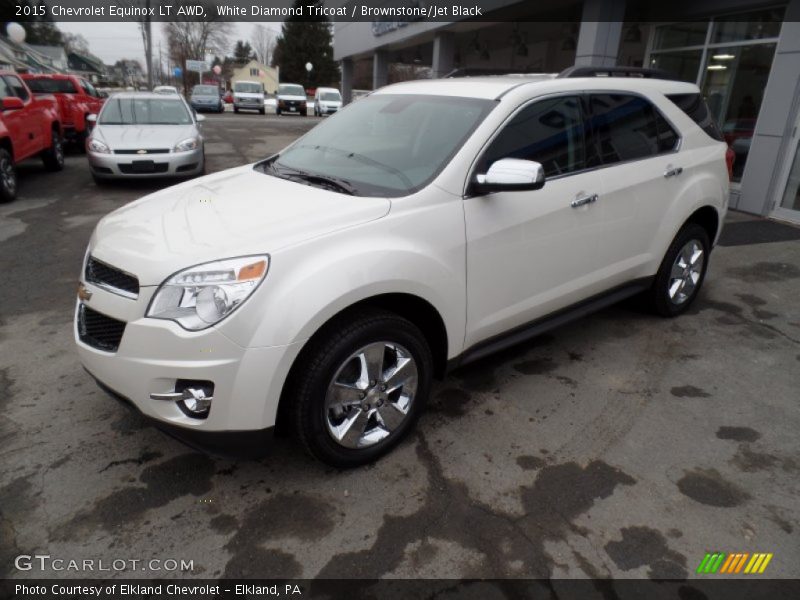 White Diamond Tricoat / Brownstone/Jet Black 2015 Chevrolet Equinox LT AWD
