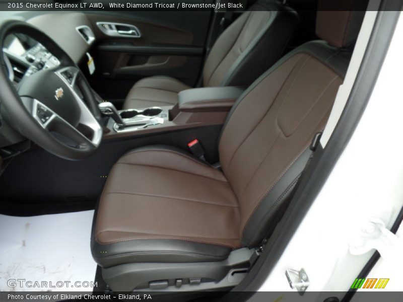 White Diamond Tricoat / Brownstone/Jet Black 2015 Chevrolet Equinox LT AWD