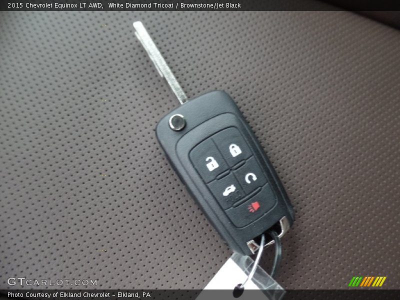 White Diamond Tricoat / Brownstone/Jet Black 2015 Chevrolet Equinox LT AWD