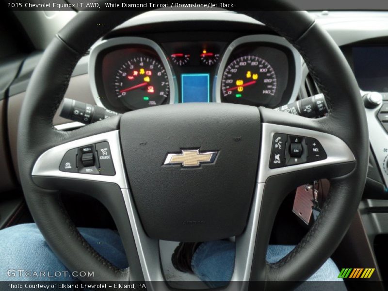 White Diamond Tricoat / Brownstone/Jet Black 2015 Chevrolet Equinox LT AWD