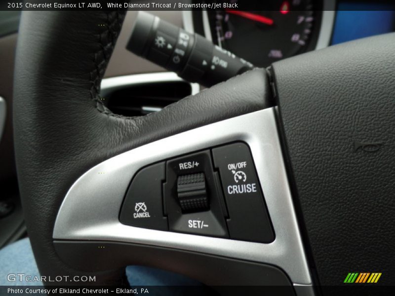 White Diamond Tricoat / Brownstone/Jet Black 2015 Chevrolet Equinox LT AWD