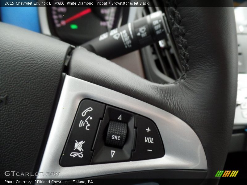 White Diamond Tricoat / Brownstone/Jet Black 2015 Chevrolet Equinox LT AWD