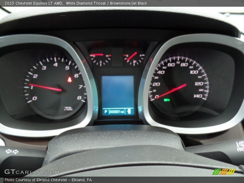 White Diamond Tricoat / Brownstone/Jet Black 2015 Chevrolet Equinox LT AWD
